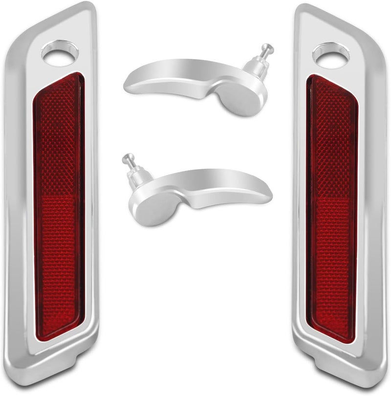 SWESGI Saddle Bag Lid Hinge Covers and Saddlebag Lid Lifters Lever Latch Kit Fit for Harley Touring Street Glide Electra Glide 2014-2024 (Lever C+Reflectors R) - Image 4